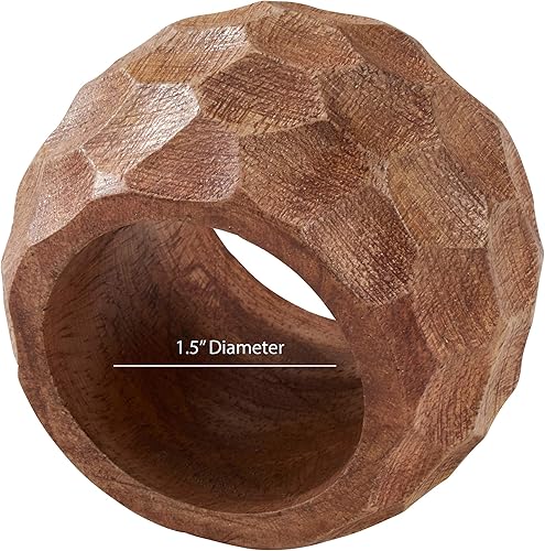 Miniatura 8 de Saro Lifestyle Servilleteros de madera gruesa (juego de 4), café