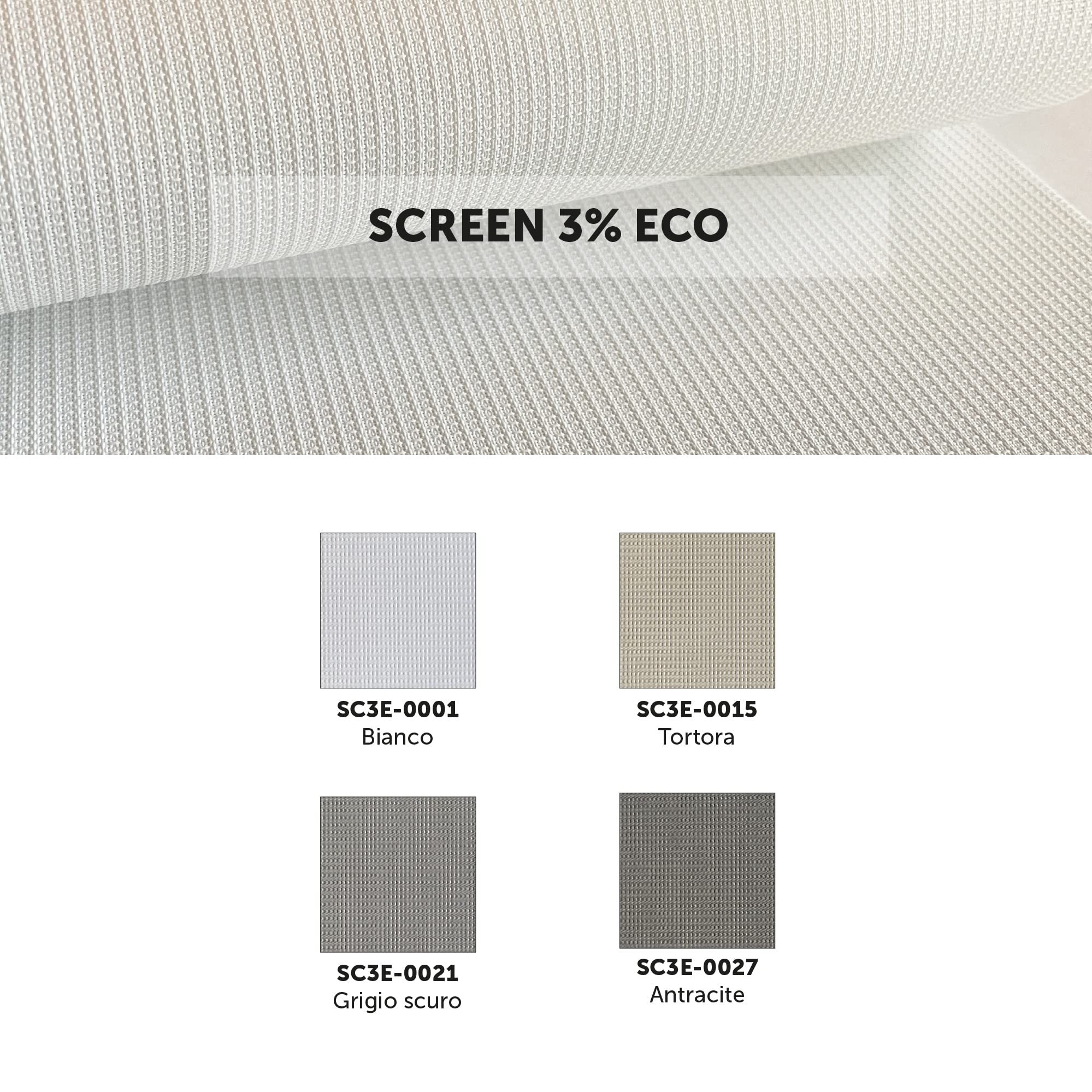 OR Tende - Tenda a Rullo Filtrante SCREEN 3% ECO su misura 350x300 cm materiale reciclato Personalizzabile per interni per porta finestra e basculante Made in Italy