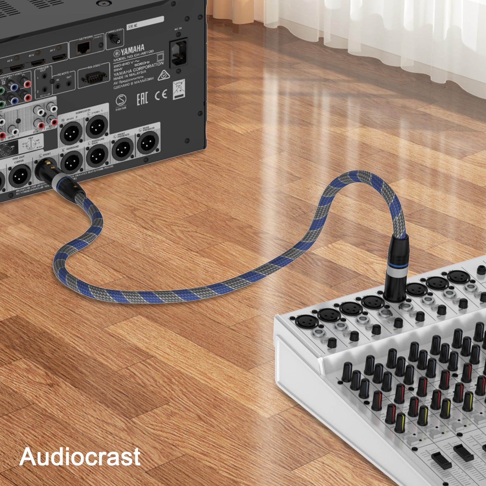 high end Audiophile XLR Kabel, hifi Mikrofonkabel, 3-Pin XLR Stecker auf Buchse Mikrofonkabel für Mikrofon, Verstärker, CD-Spieler,Mischpult, Lautsprecher (2m/6.56ft)