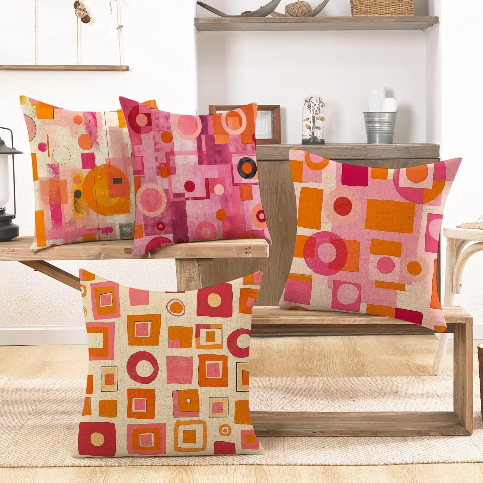 Coussin extérieur imperméable égayez votre jardin avec le lot de 4 housses rose