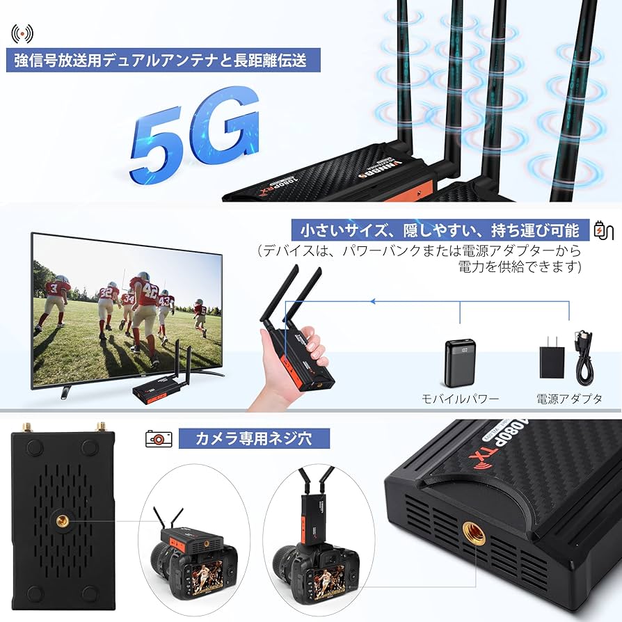 ワイヤレスHDMI送受信機セット 1080P 2.4/5GHz対応 IRリモコン Amazon ワイヤレスHDMI送受信機セット 1080P 2.4/5GHz対応 IRリモコン Amazon