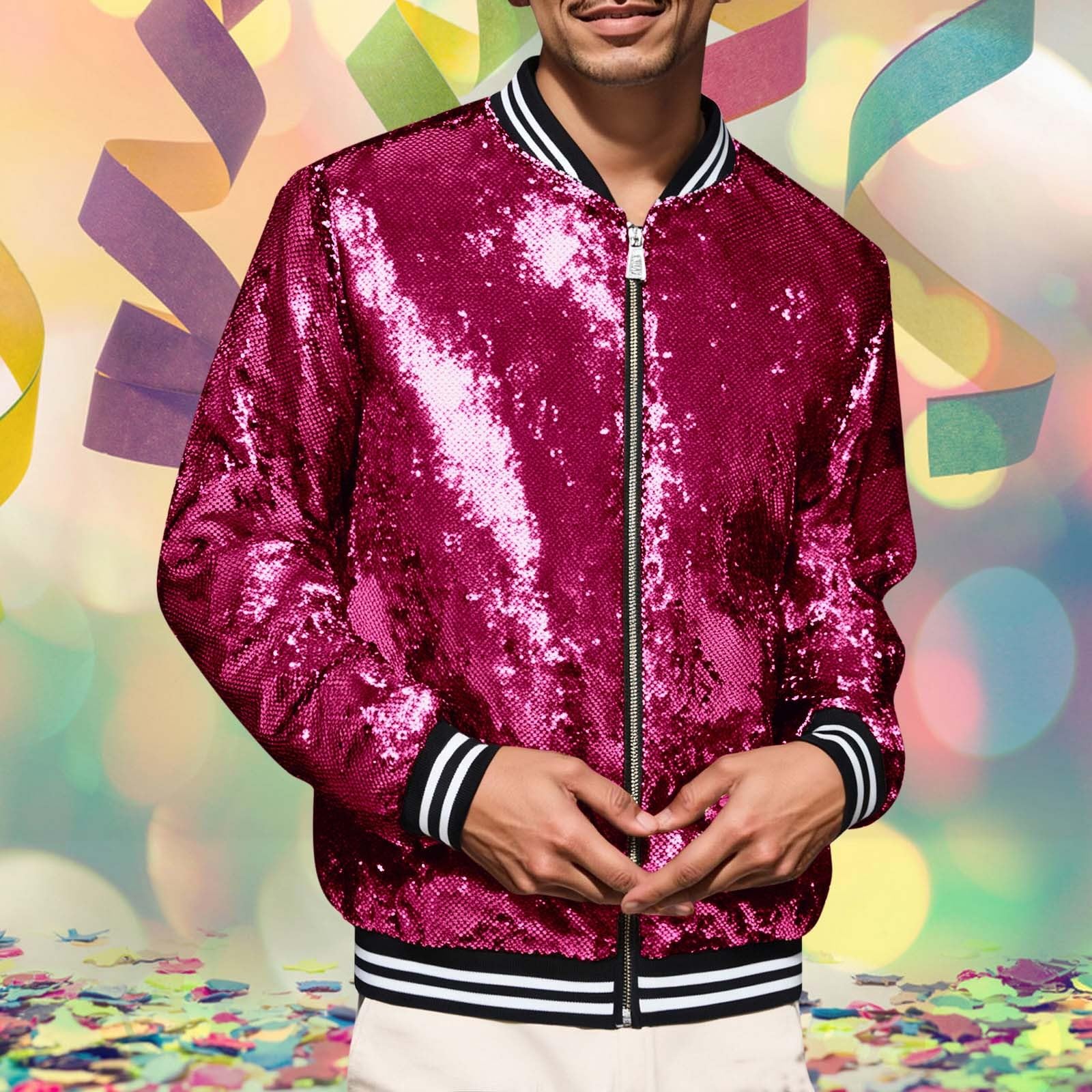 Giacca da uomo a mezza stagione a collo alto giacca da uomo primavera estate paillettes cappotto da lavoro casual bombers escursionismo antivento aeratore giacche sahariane giacca da baseball cappotti