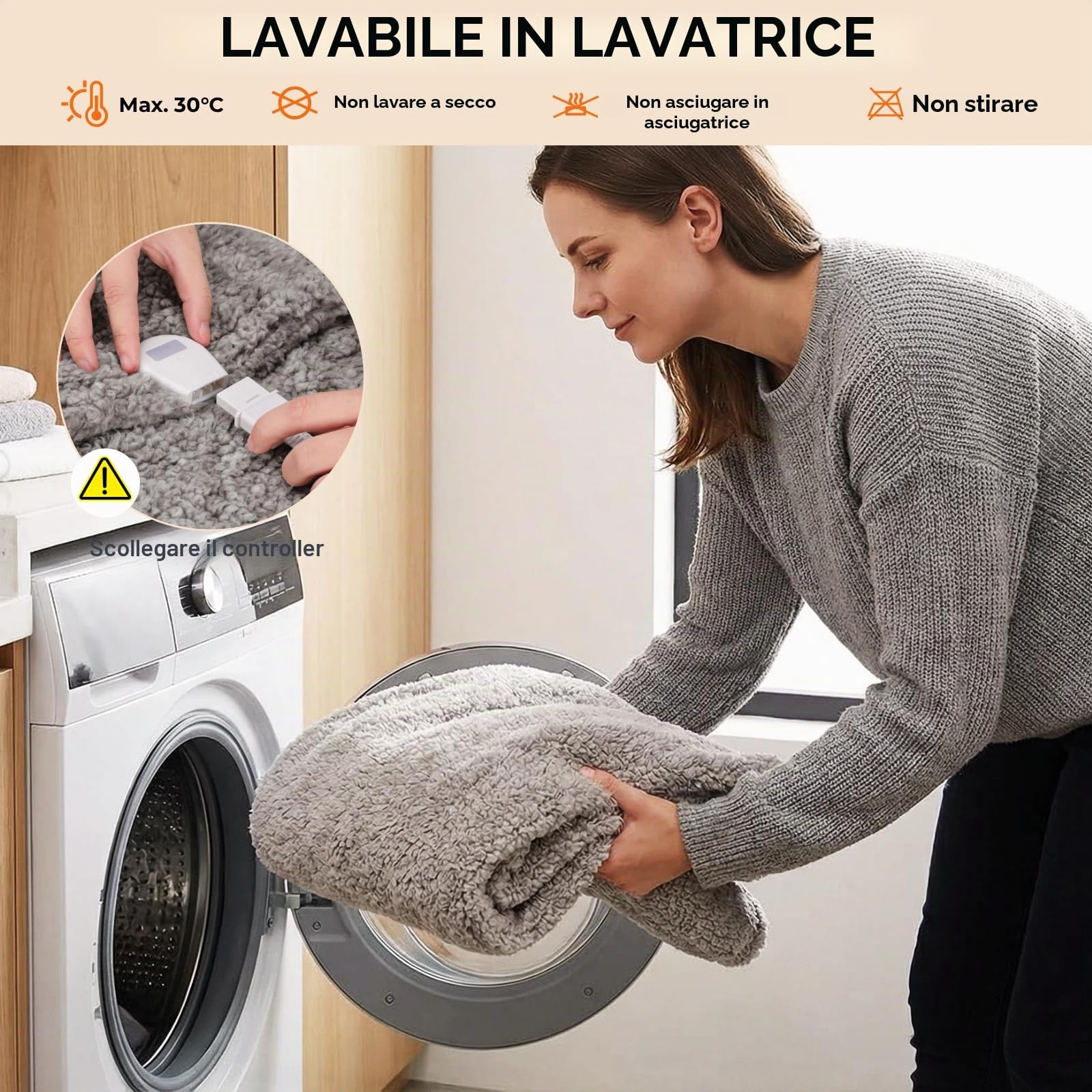 TLGREEN Coperta Elettrica 180x130cm, Morbida Pile Riscaldabile, Spegnimento Automatico, Protezione da Surriscaldamento, 9 livelli di Temperatura, Timer, Lavabile, Termocoperta (Grigio Marrone)