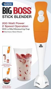 Big Boss 200 Watt Power 2-Speed Operation Immersian Hand-Stick Blender/mixer with a Mix/Measuring Cup