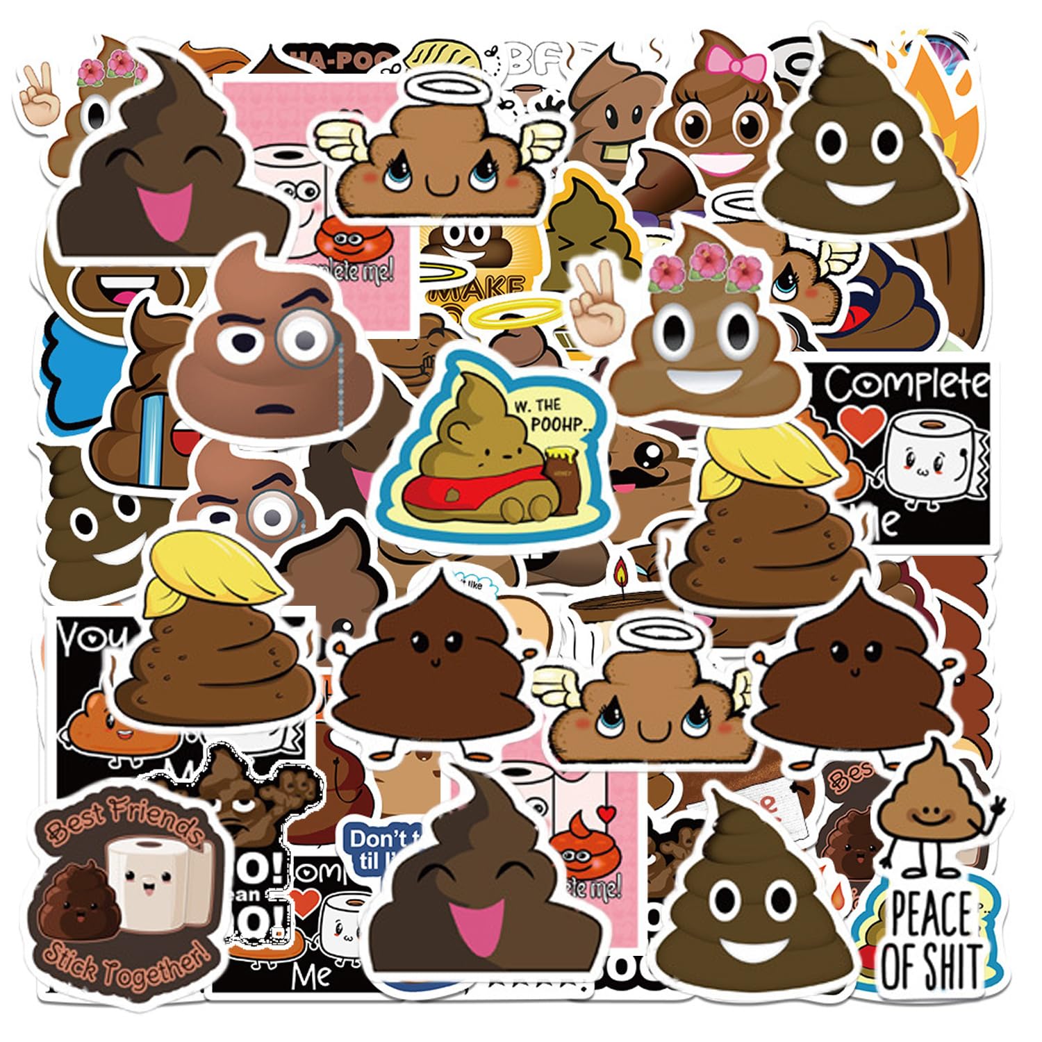 CYNOSURETECH 120 Poop Stickers, Funny Stickers, Creative Stickers, Can Be Used To Decorate Luggage, Mobile Phone Cases, Skateboards, And Computers