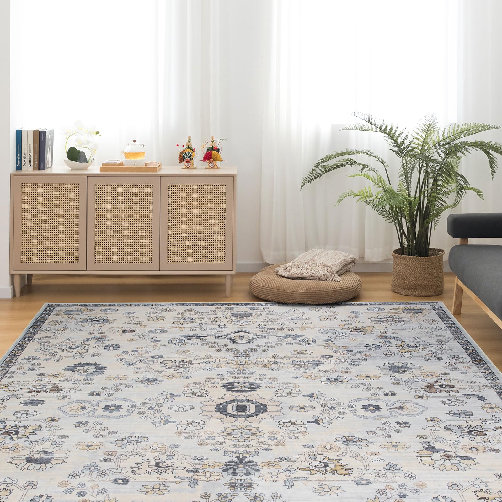 Amazon | DECOMALL ペルシャ風 洗える ラグ カーペット 6畳 ダイニング  