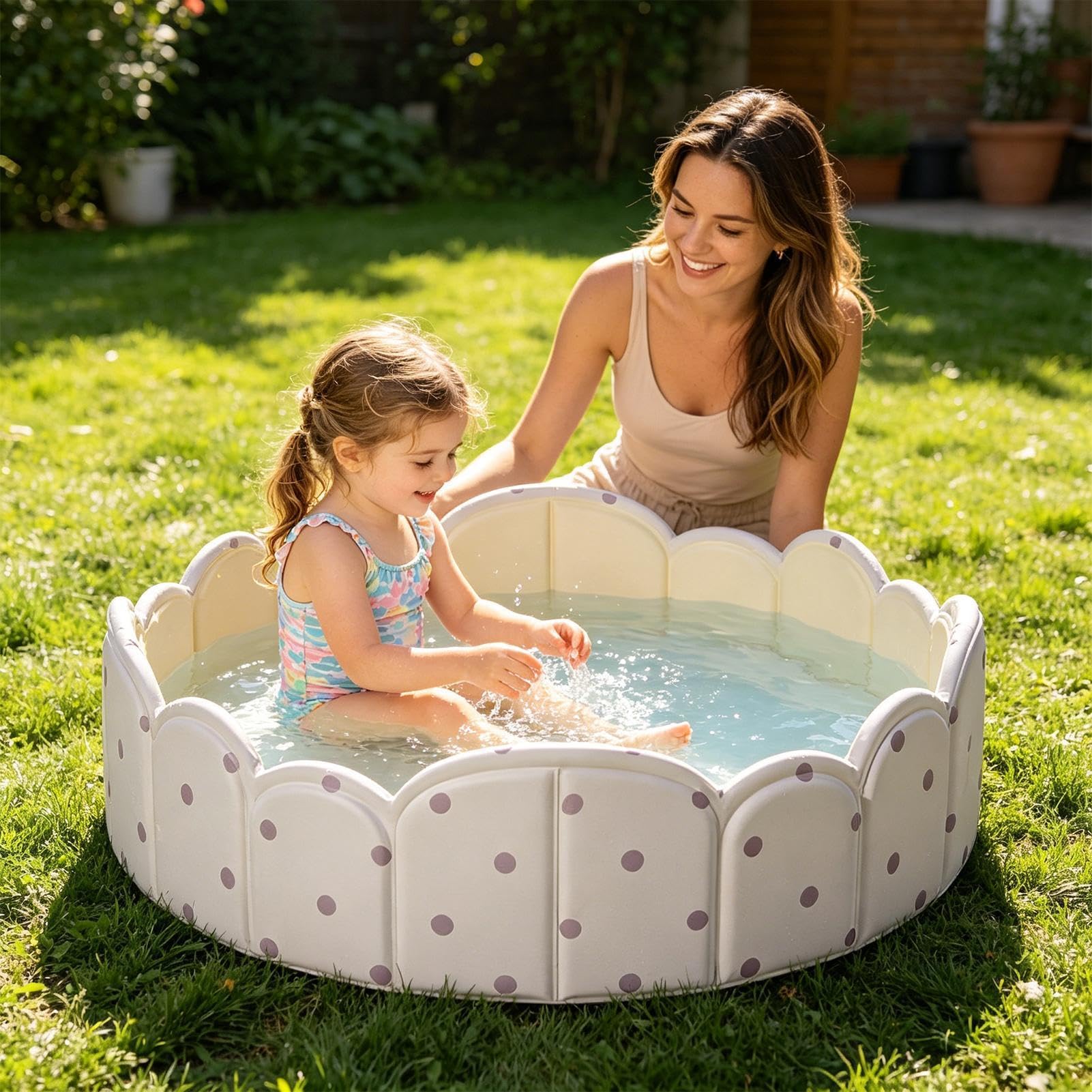 Plegable Piscina para Perros Tina de Baño Reforzada No Inflable | Piscina Plegable para Mascotas Niños Playa Jardín Exterior Interior Verano Viaje Parque Juego