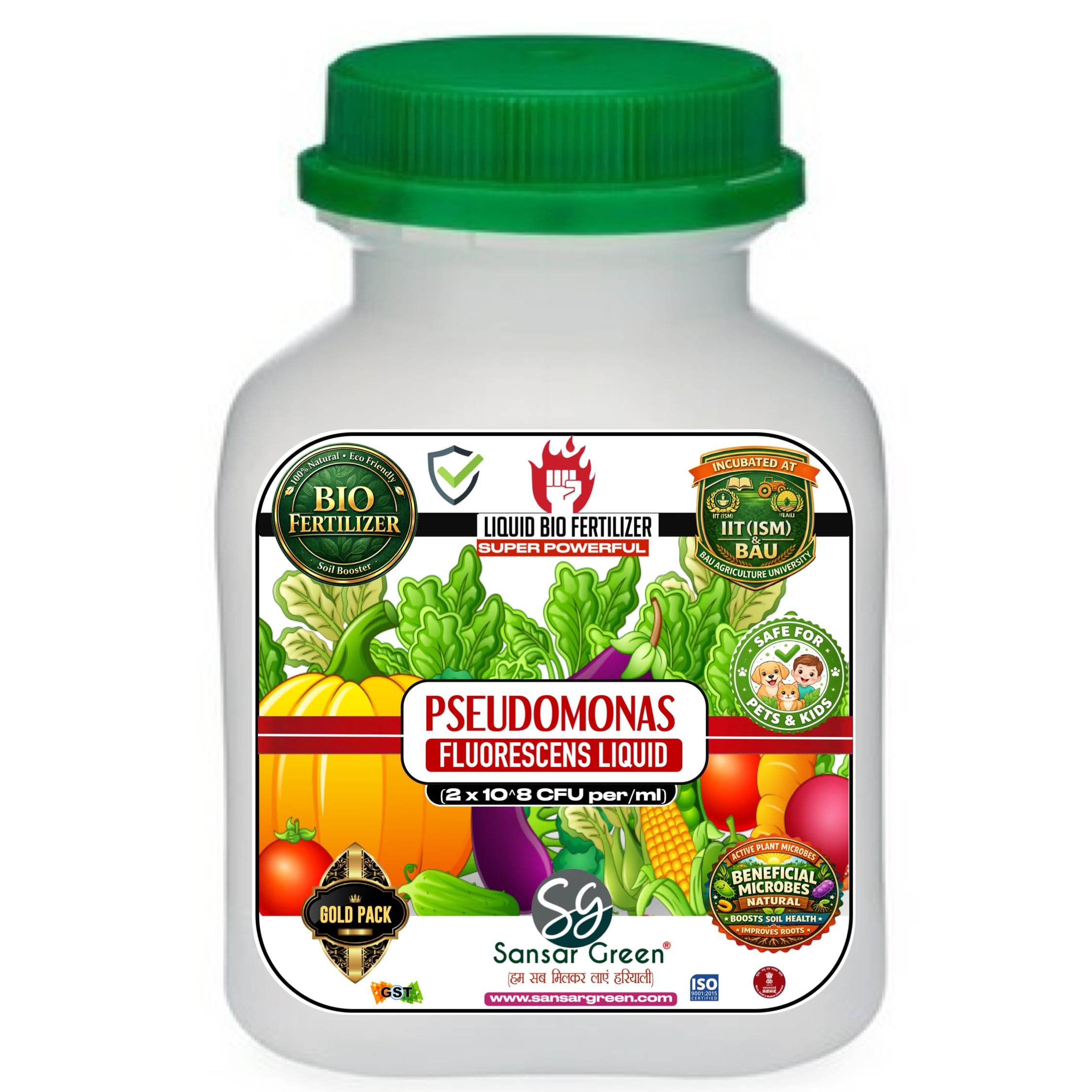 Sansar Green® Pseudomonas Fluorescens Liquid Bio Fertilizer (2 x 10⁸ CFU/ml) Powerful Bio Control & Plant Growth IIT ISM & BAU Technology. (100 ml)-image-33