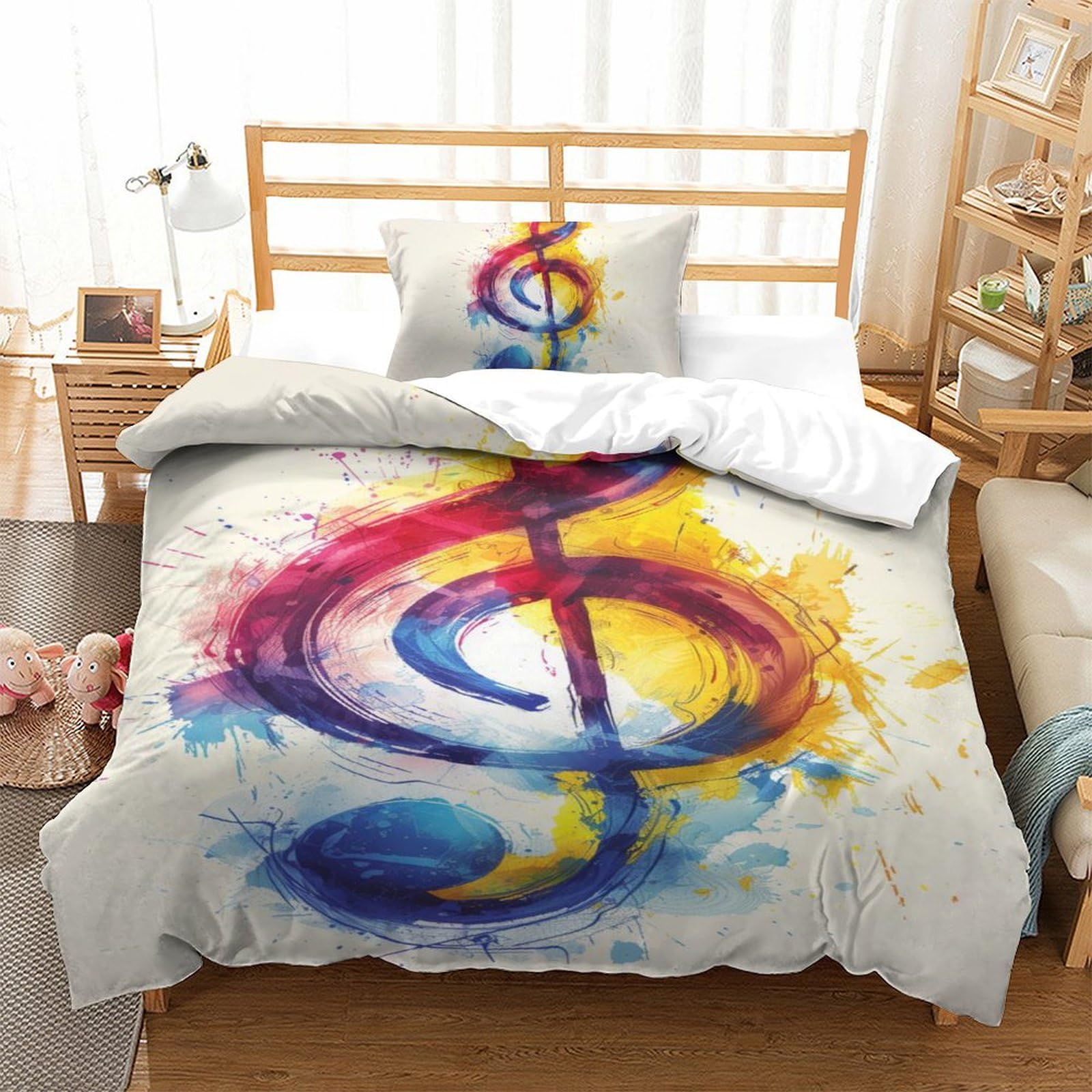 Housse de couette zippée musique 3D pour en finir avec la couette qui glisse du lit