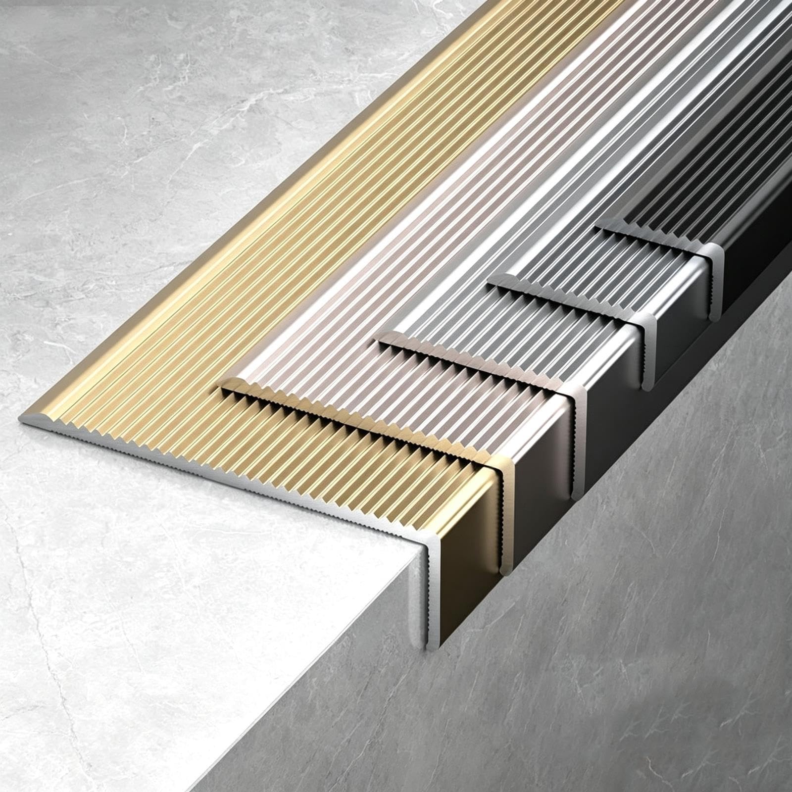 Profilo Per Bordi Scale In Alluminio, Striscia Antiscivolo Per Gradini