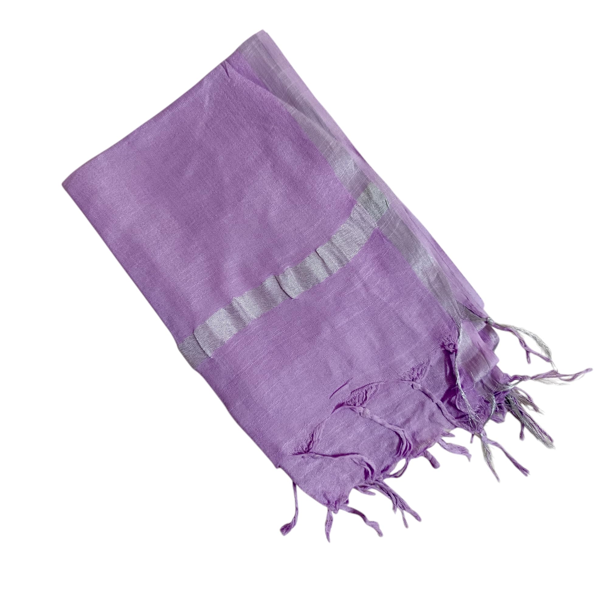 aripan Solid Linen Cotton Pure Traditional look Soft Plain Silver Border Chanderi Dupatta Summer Season Special Chunni For Womens, Girls and Unisex Full length 2.30m widths 75cm-picture-32