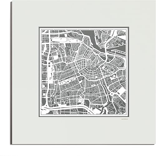 Miniatura 9 de O3 Design Studio Mapa de corte de papel Madrid negro mate de 20 x 20 pulgadas