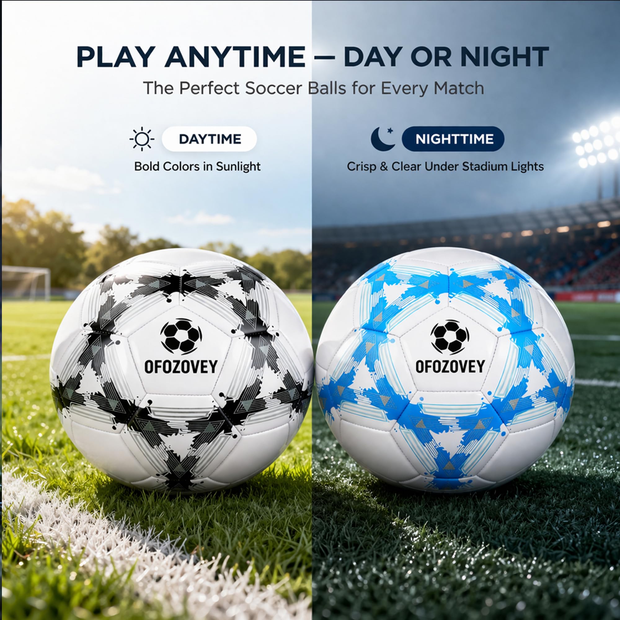 Pallone da calcio misura 5, confezione da sei pezzi, classico calcio indoor outdoor con 1 pompa, 2 sacchetti a rete e 2 aghi, lunga durata per allenamento, giochi, giochi all'aperto e al