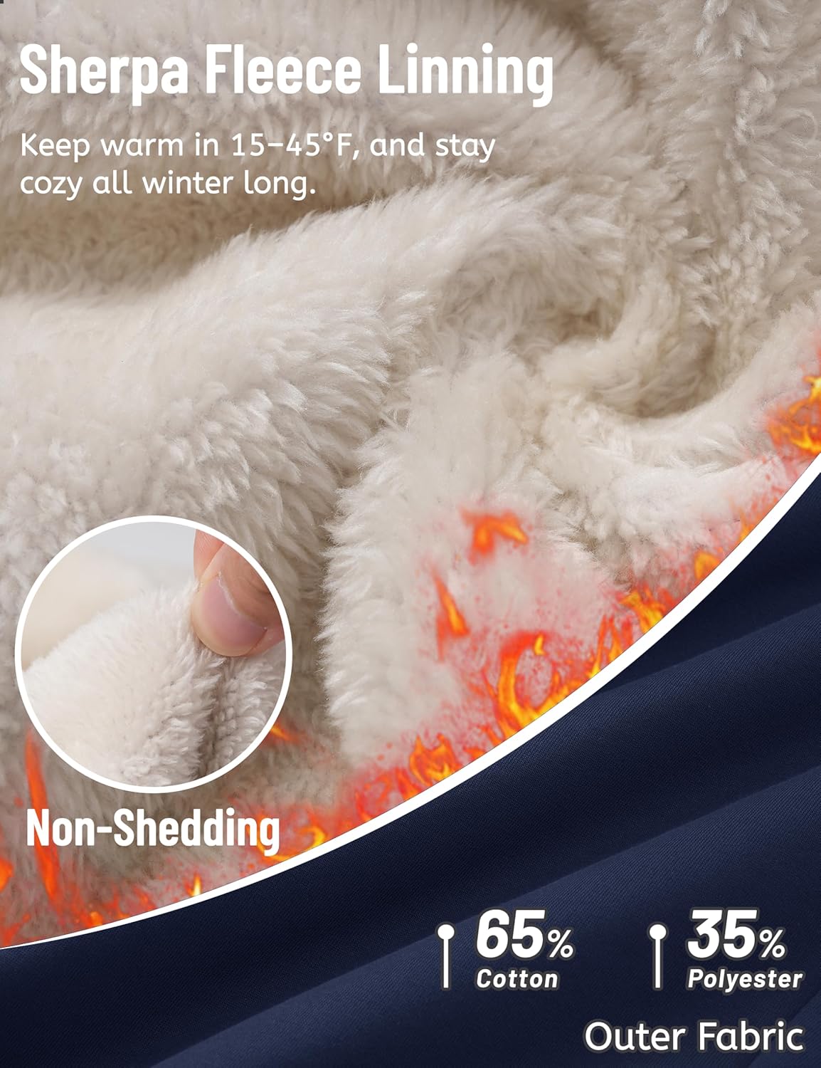 TACVASEN Women's Fleece Lined Sweatpants Winter Thermal Sherpa Pants with Pockets High Waisted Warm Cotton Lounge Casual - Image 4