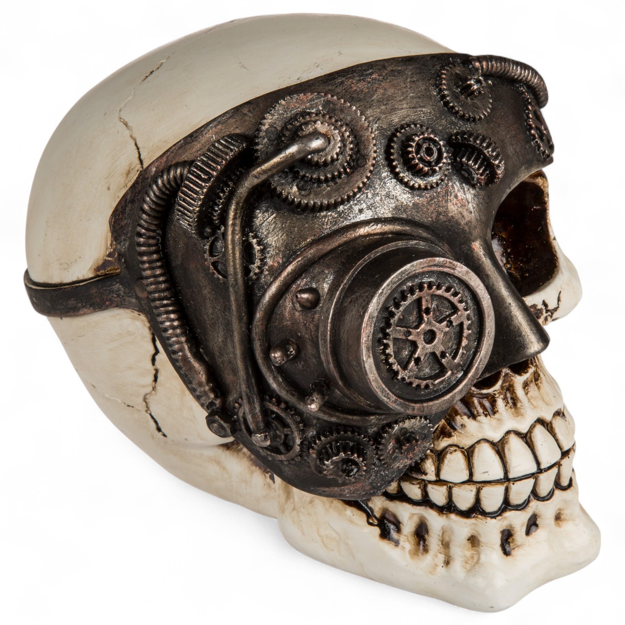 Calavera Steampunk esculpida en polirresina de alta calidad MIJOMA Mechavise