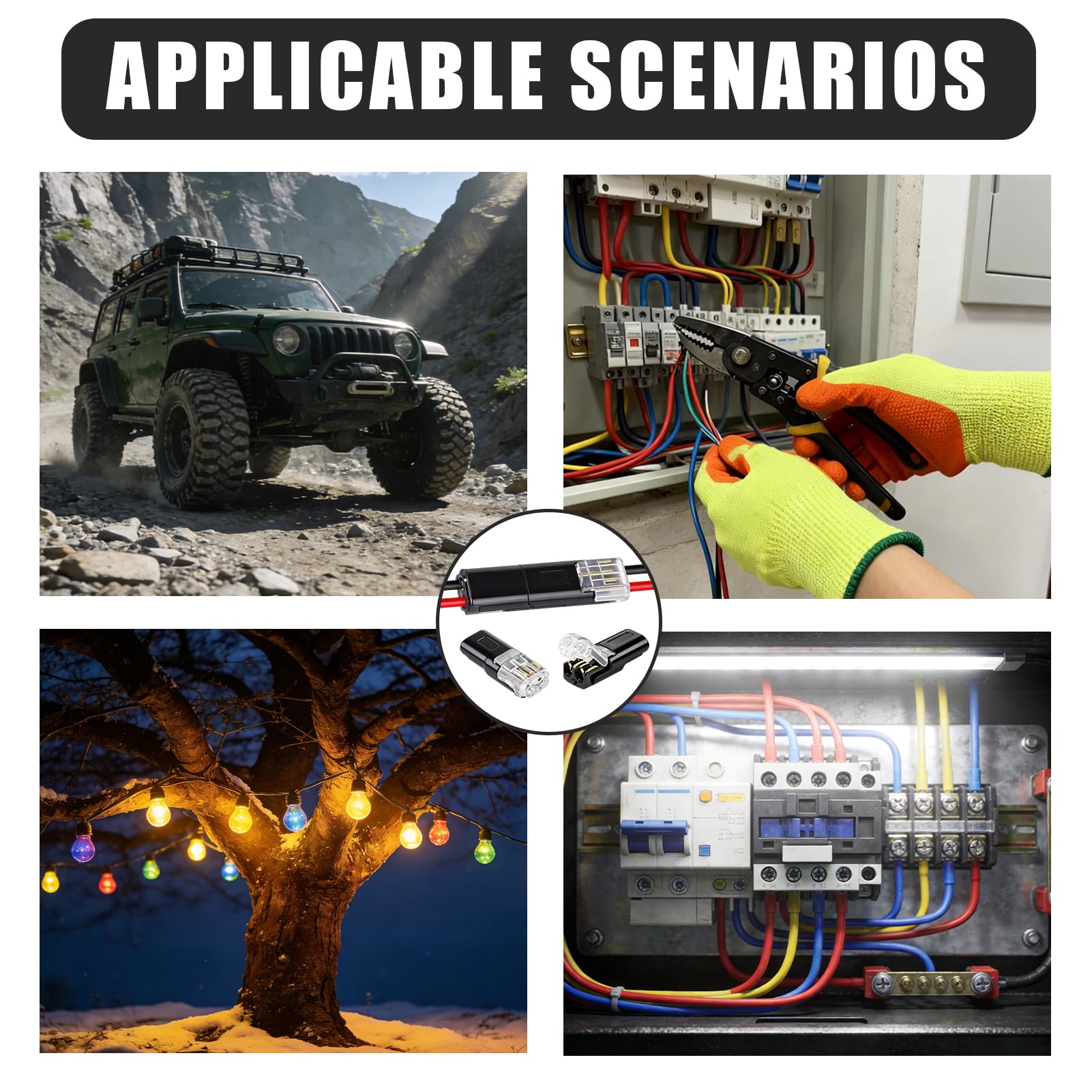 Ruvan Lot de 30 Connecteur Electrique Etanche, Connecteur Étanche À 2 Broche 12v, Raccord Electrique Etanche 2 Fils, Connecteur Electrique Rapide pour Voiture, pour Câble 18-22 AWG - 5