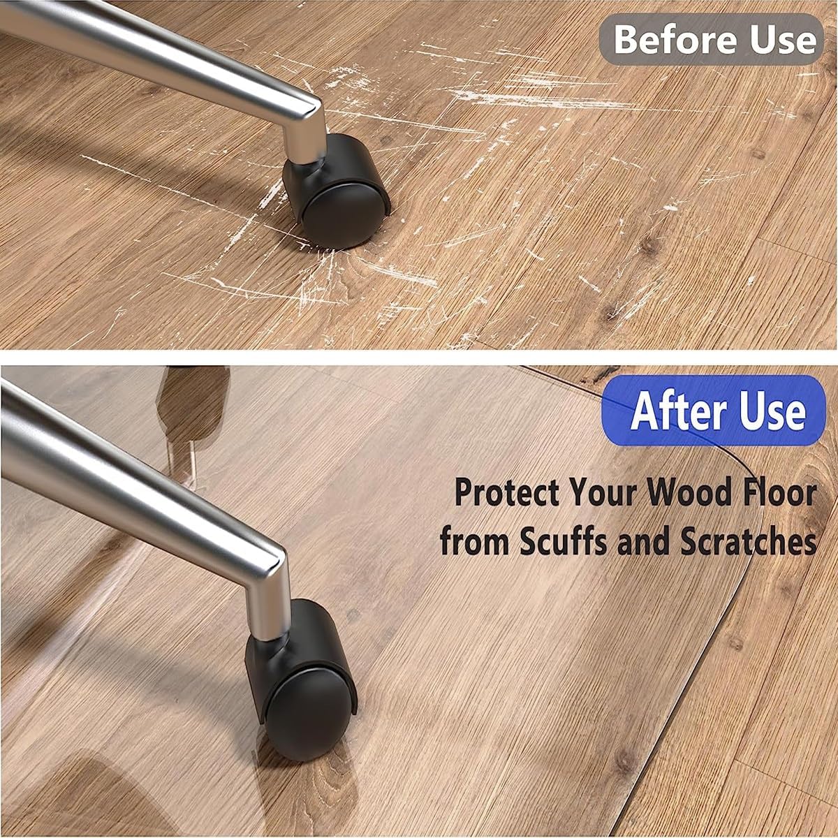 堅木張りの床用透明オフィスチェアマット 複数のプラスチックフロアプロテクター オフィスや自宅用 厚さ1.5mm