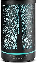 INRORANS Matte Black Metal Tree 200ml Essential Oil Diffuser Aromatherapy Diffuser with Intermittent Design 7 LED Colors Night Light Ultrasonic Diffuser for Bedroom Office Hotel Home Décor