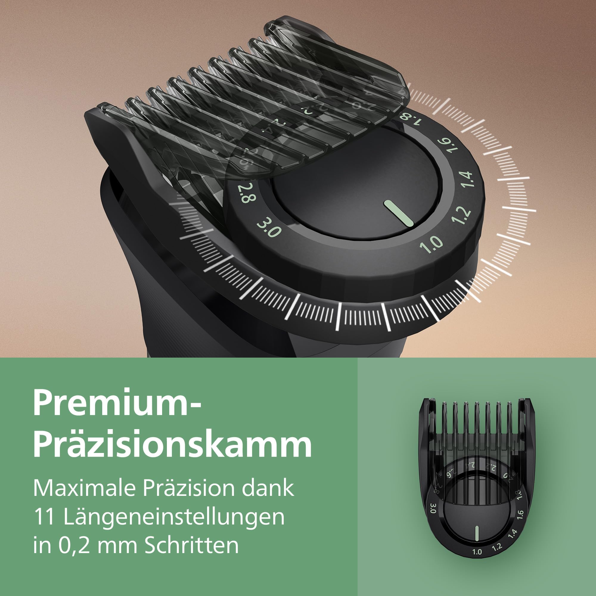 PHILIPS Multigroom Series 7000 All-in-One 16-teiliger Barttrimmer und Haarschneider für Gesicht, Kopf und Körper, selbstschärfende Metallklingen, 21 Längeneinstellungen (0,5-16 mm), Modell MG7931/15
