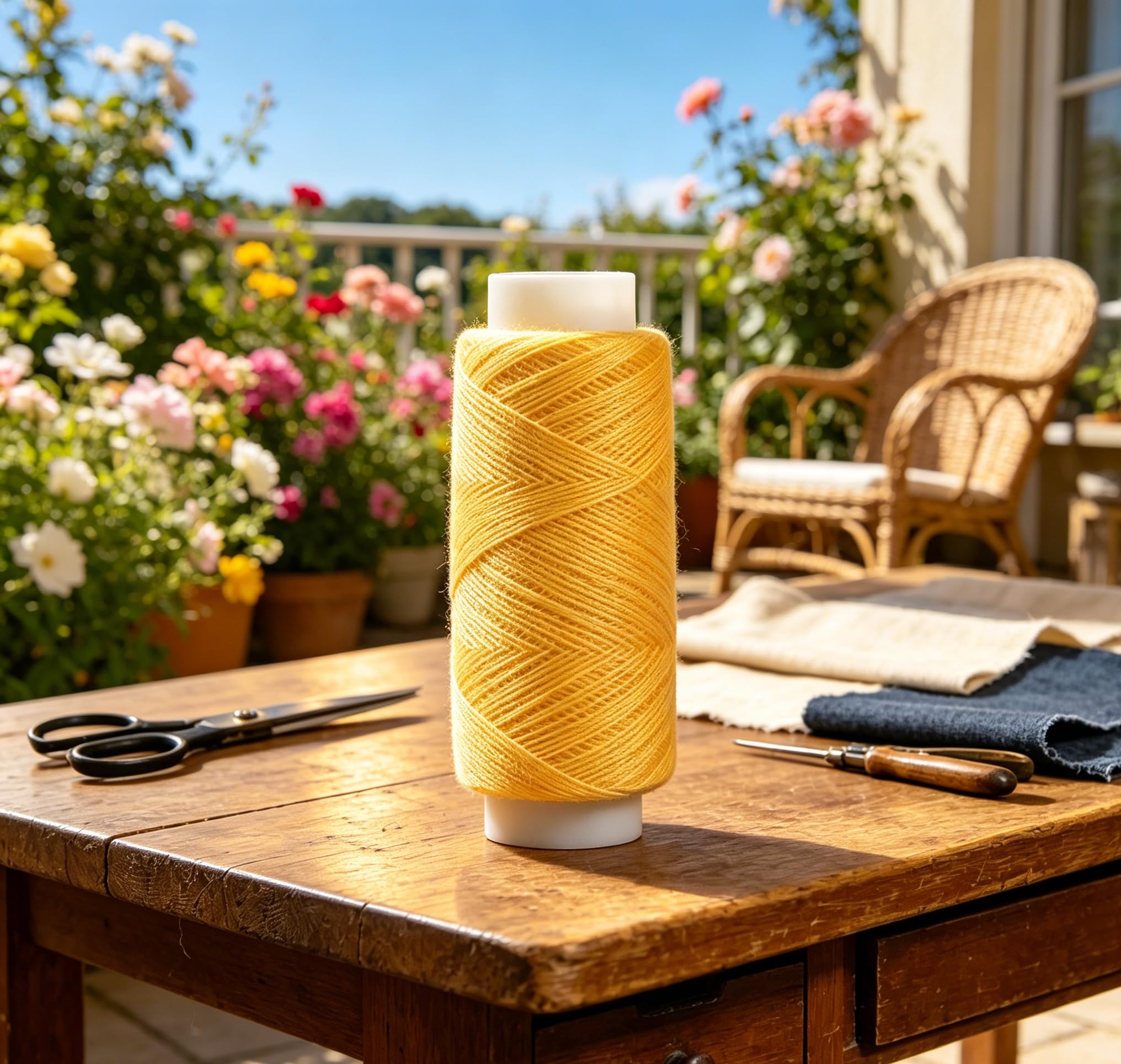 1 hilo de coser extrafuerte de poliéster, con hilo de coser para manualidades de cuero (amarillo)
