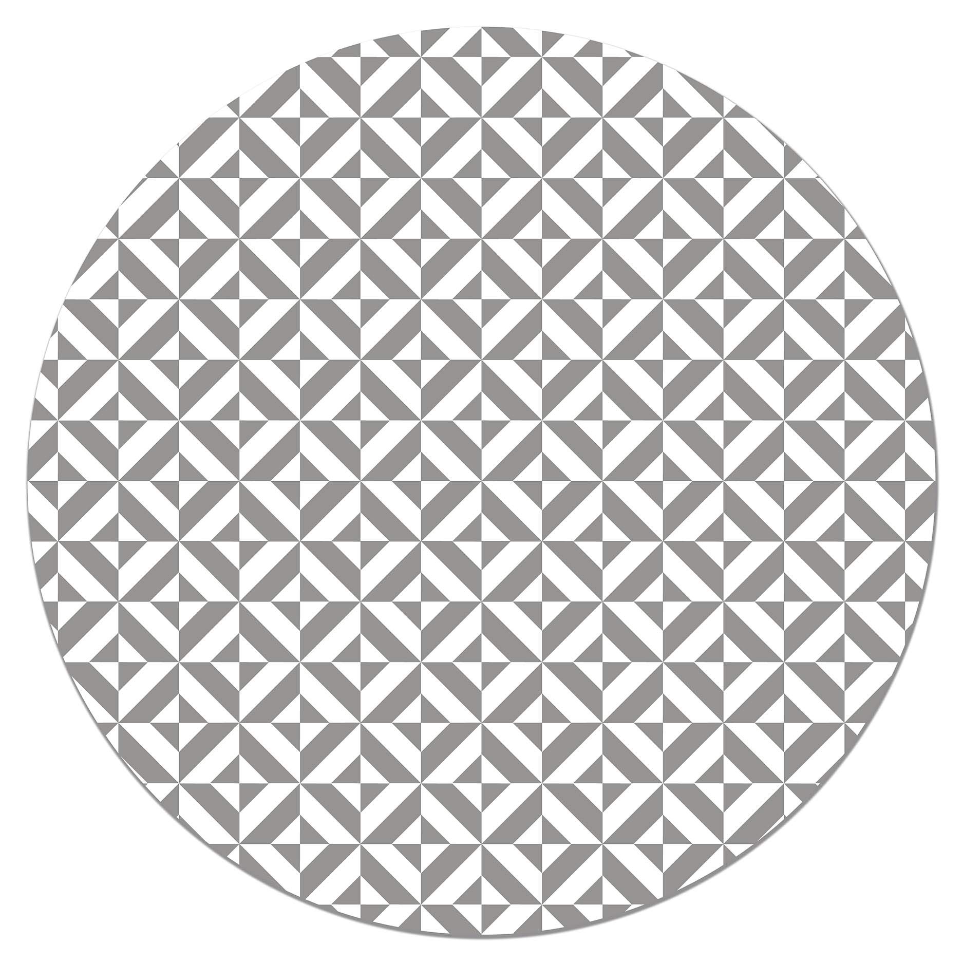 Panorama Alfombra Vinílica Redonda Cocina Salón - Varios Tamaños - (Geometría Gris 150x150 cm)