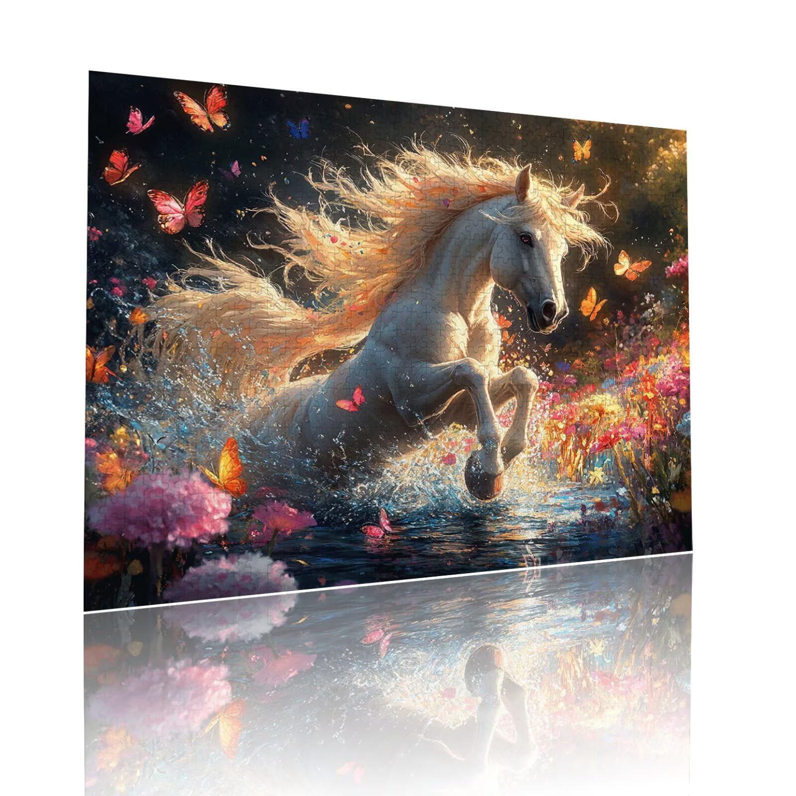 Pferd Puzzle für Erwachsene Kinder Anspruchsvoll 5000 Teile Impossible Klassische Puzzles Schwer Schmetterling ab 8 9 10 Jahre für Mädchen Jungen Jigsaw Kunst Educa, für Geschenke 105x156cm t-629