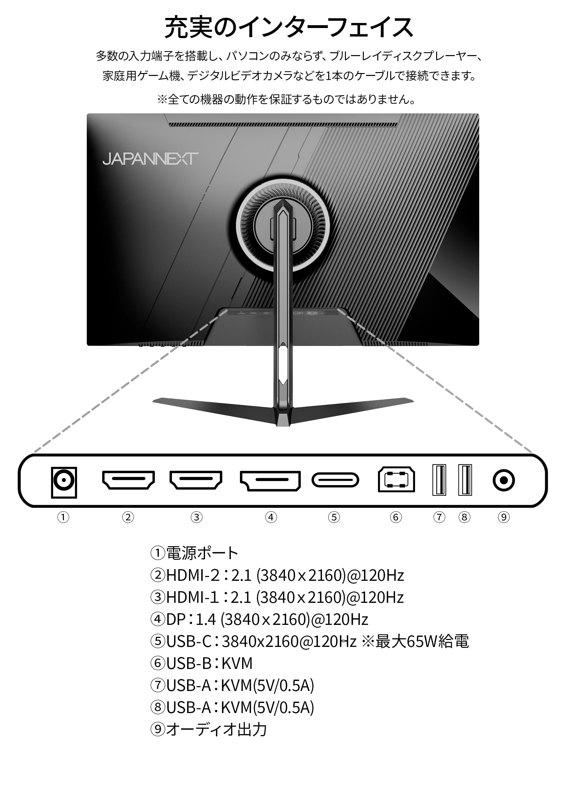 JAPANNEXT ゲーミングモニター 27型 JN-IPS27G120U-C6 JAPANNEXT 27インチ IPSパネル搭載 120Hz/1ms(MPRT)対応 4K