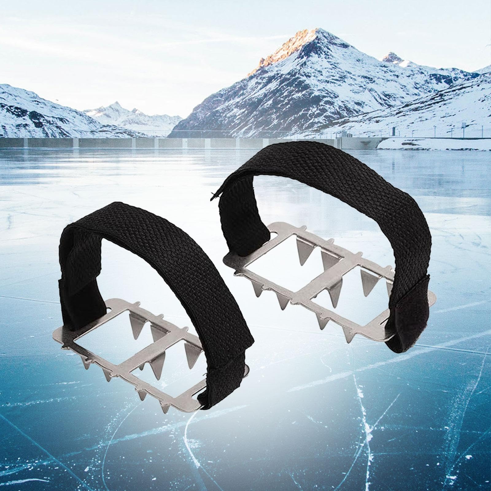 5 Paquetes Crampones Antideslizantes para Zapatos Crampones de Hielo para Nieve Y Hielo Cleats de Tracción Universal Púas Metálicas Resistentes Ajusta