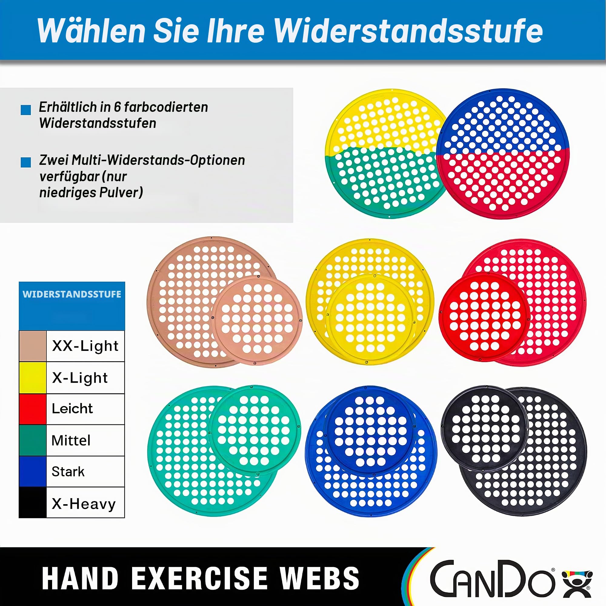 CanDo Power-Web Handtrainer, Handtrainer Web - Kombi - Durchmesser 35,6 cm, 10-0857 yellow / x-light & green / medium 41 EU