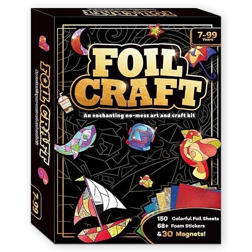 FLUXOJOY Foil Art Craft Kits for Kids, Mess -Free Fun