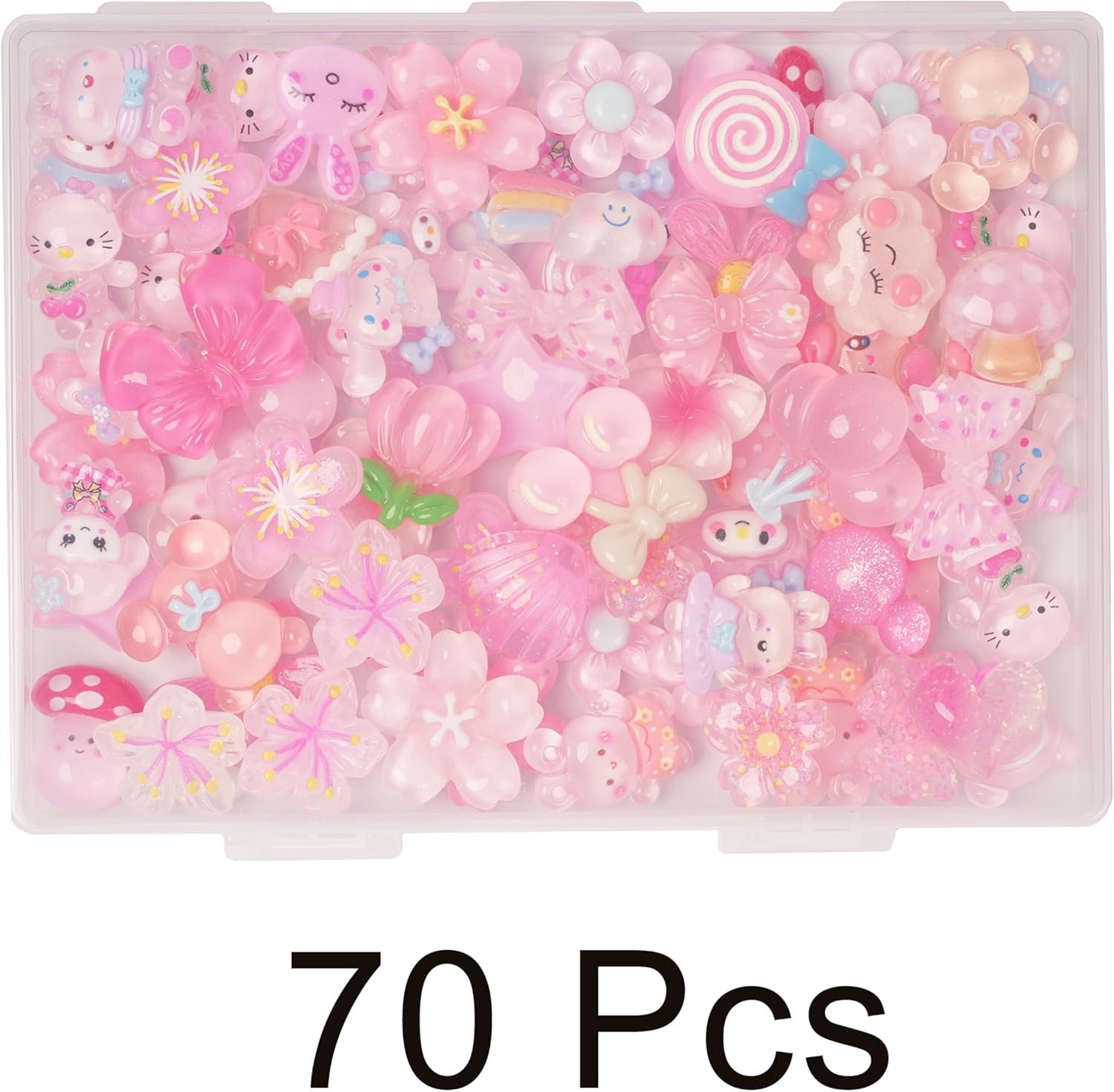70 Pcs Resin Charms Slime pink Charms Cute Embellishments Bulk Mixed Ornament Decorations Accessories - Image 6