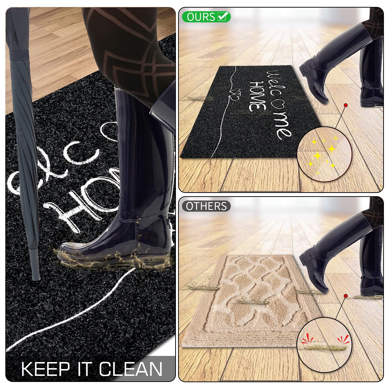 Felpudo Navideño De 60 X 40 Cm, Diseño De Camión Rojo, Antideslizante, Para Interior Y Exterior