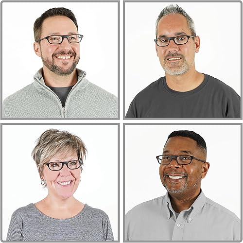 Miniatura 4 de Clic Slastik - Anteojos de lectura magnéticos con bloqueo de luz azul de banda suave, lectores de computadora con patillas ajustables, Windu (M-XL)