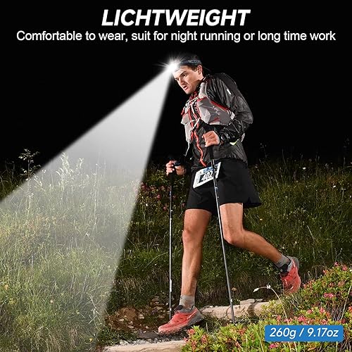 Miniatura 7 de NiaoChao Faro LED recargable, 99000 lúmenes lámpara de cabeza súper brillante (2)