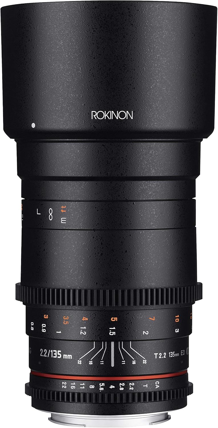 Rokinon Cine DS 135mm T2.2 ED UMC Telephoto Cine Lens for Canon EF Digital SLR Cameras (Renewed)