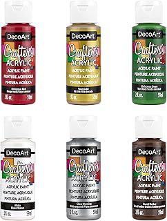 DecoArt Crafter’s Acrylic Christmas Colors Holiday Acrylic Paint Set, 6 ...