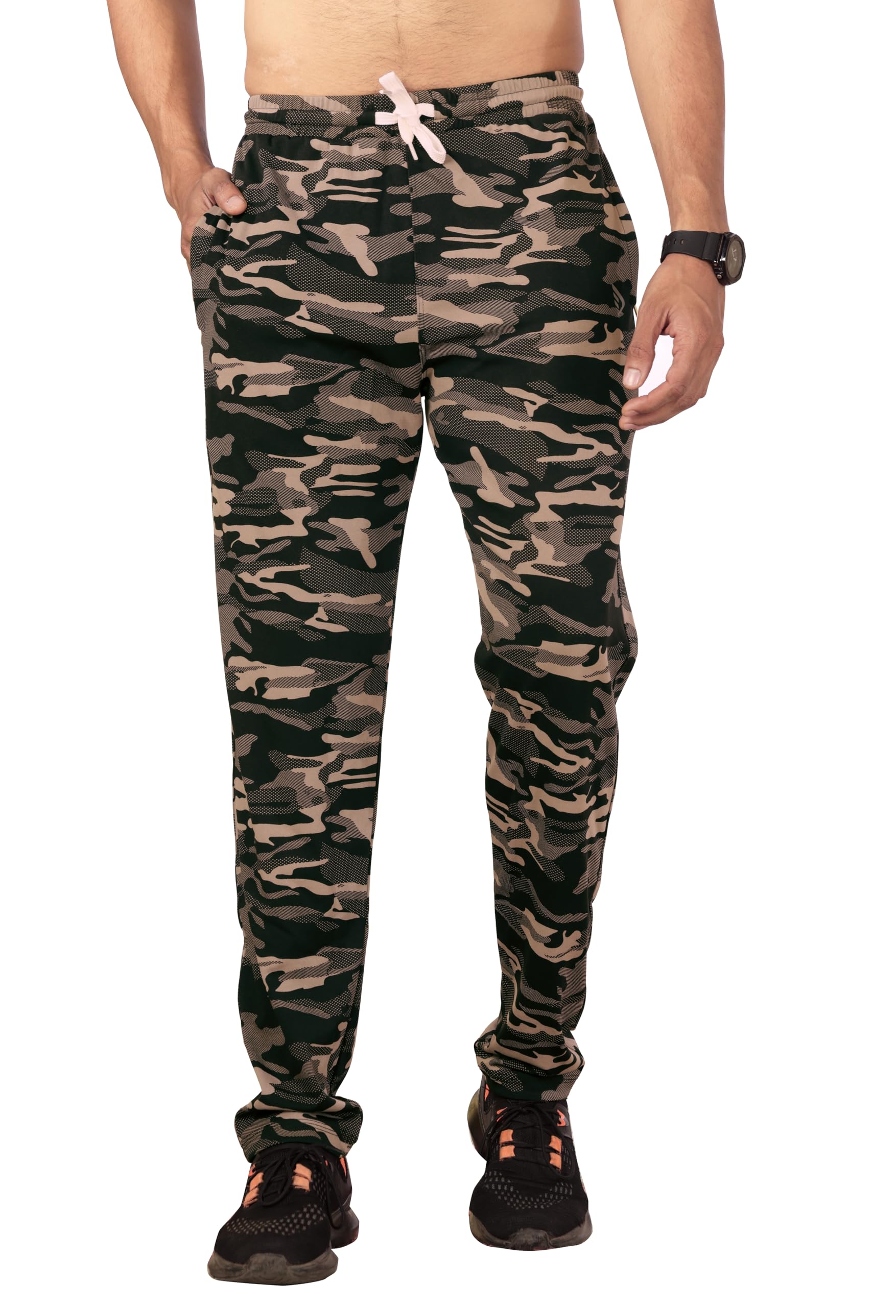 dihox Men's Solid Regular Fit Army Style 4 Ways Lycra Stretchable Track Pants-picture-22