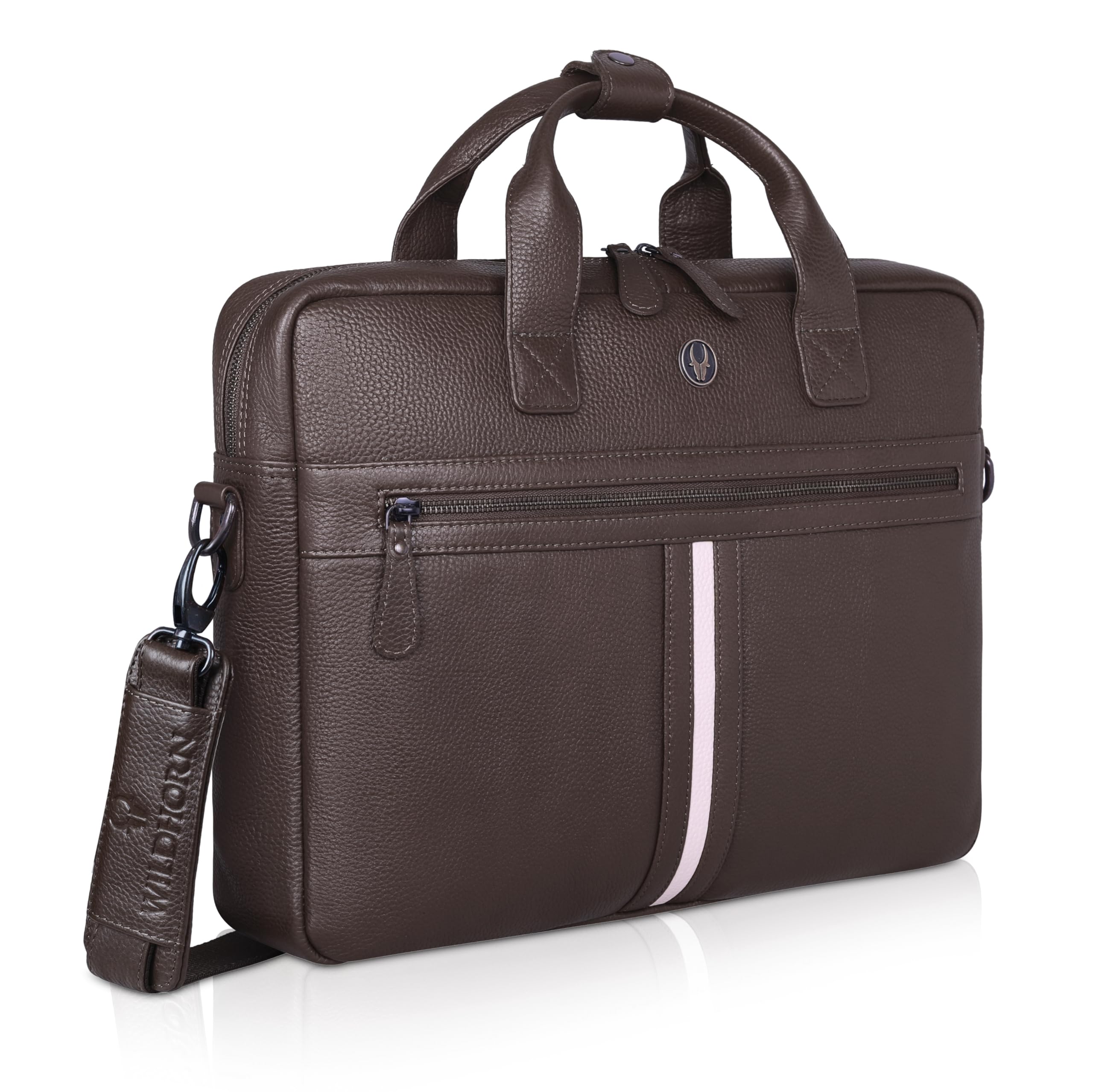 Premium Leather Laptop Bag for Men | 16 Inch Office Laptop Messenger Bag | Stylish Briefcase with Adjustable Shoulder Strap & Handle | Messenger Bag for Office Use-image-49