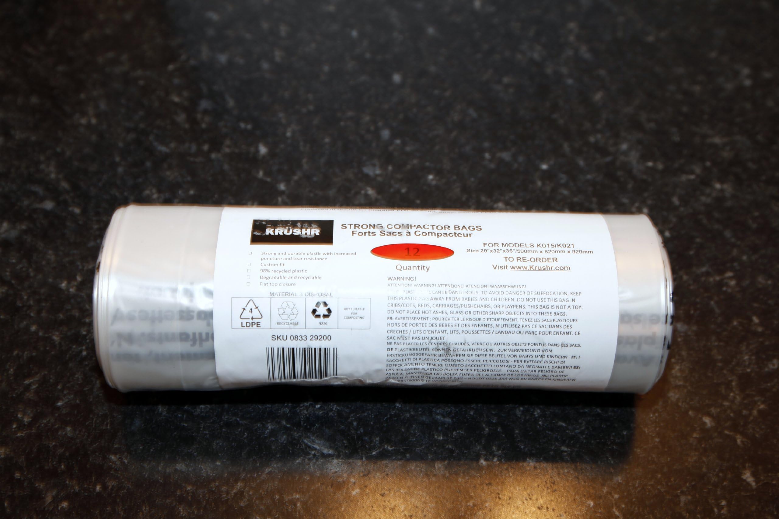 Krushr K015-K021-BAGS Compactors Bags Compatible with Models K015 and K021