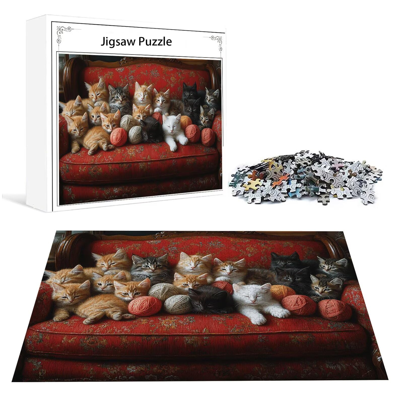 Puzzle 2000 Teile Erwachsene Katze 100x70cm,2000pcs Klassische Puzzles Tier Anspruchsvoll Jigsaw Spielzeug Puzzlespiel Lernspiel Impossible Holzpuzzle Geeignet für alle Altersgruppen Geschenk P-884