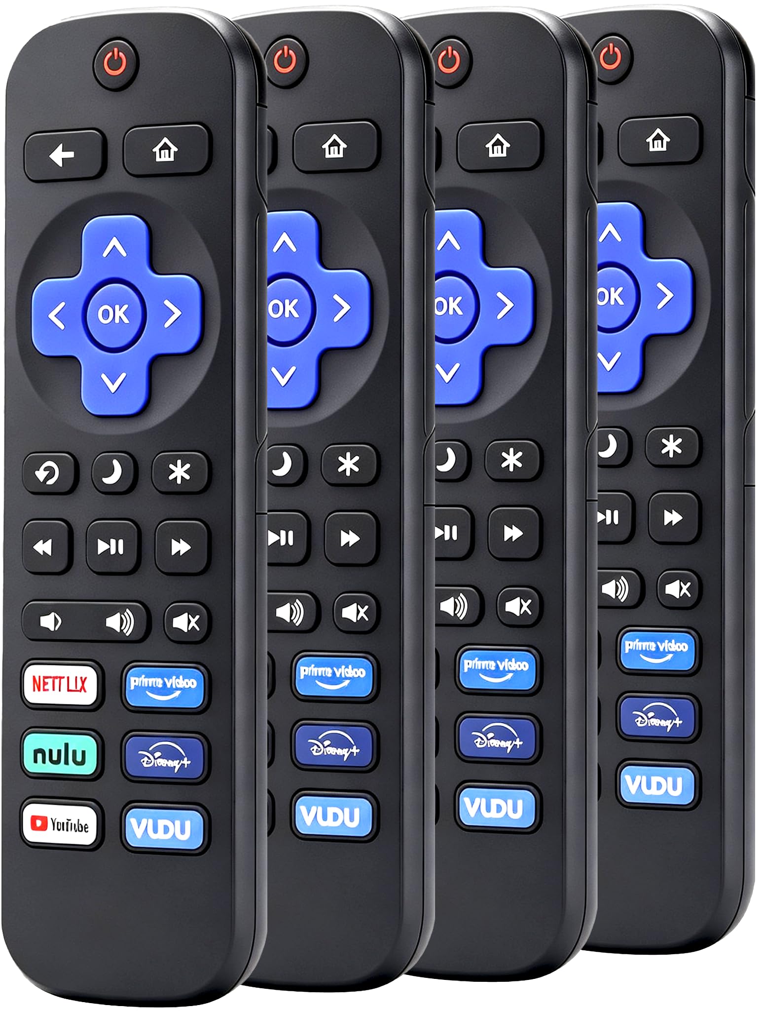 Gotellx 4 Pack Replacement Remote Controls for Roku TV | No Setup Required,for TCL/Hisense/Sharp/Philips/Onn/Element/Insignia Roku TV (Not Compatible with Roku Stick, Box or Speaker)