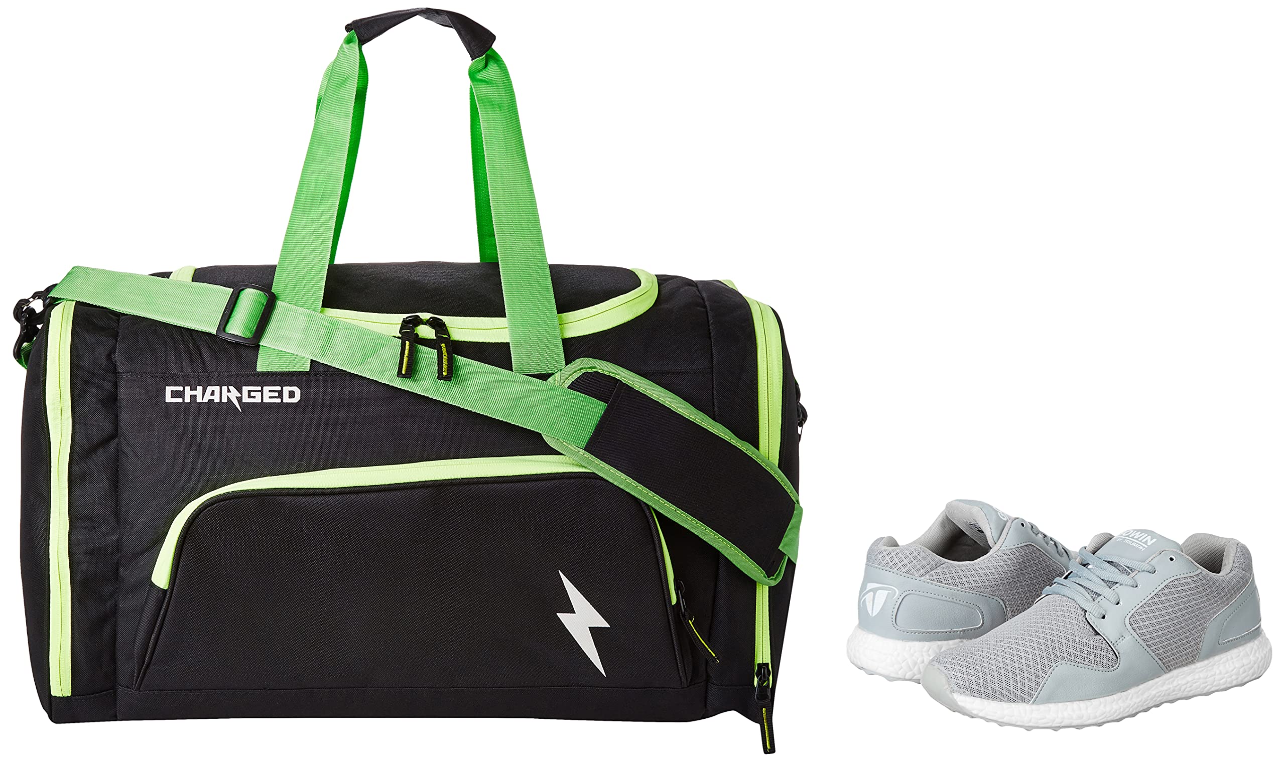 Charged Sports Bag Bueno Black Lime with Gowin Sports Training Shoe Thrust Grey Size 6-picture-19