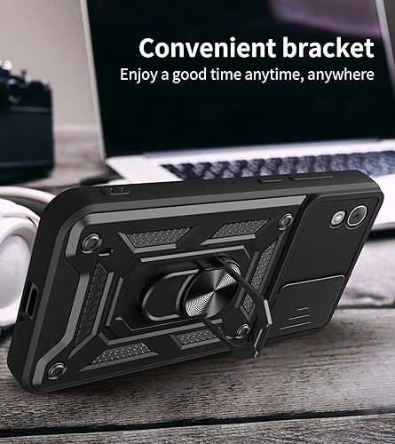 Vista 13 de Compatible con Tecno Pova 5 carcasa de soporte, con cubierta deslizante para lente de cámara compatible con Tecno Pova 5 Free Fire LH7n, funda azul