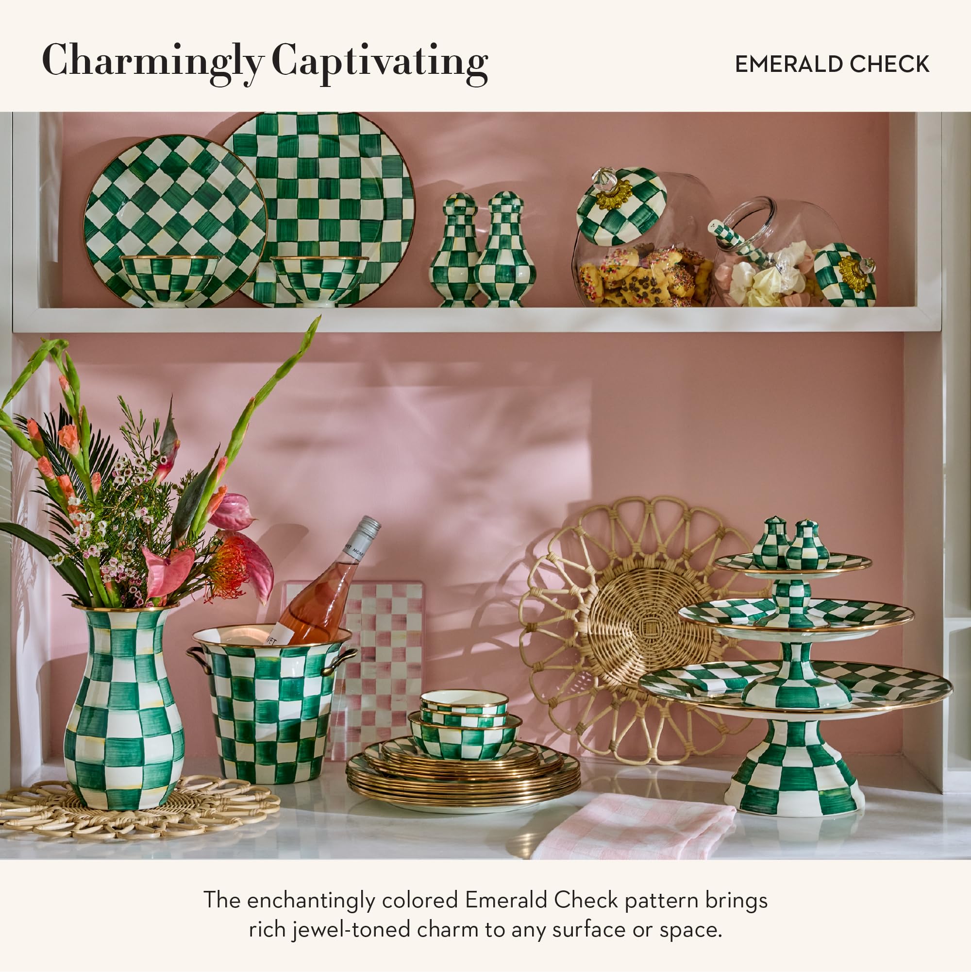 Amazon.com | MACKENZIE-CHILDS Enamel Pedestal Platter, Round