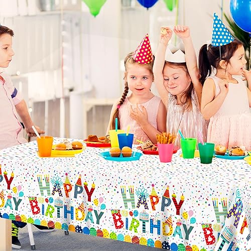 Miniatura 124 de CC HOME 1 pieza de mantel de plástico para fiesta de los 90 de 54 x 87 pulgadas de largo, mantel vintage retro de los 90 de hip hop, tema de 1990