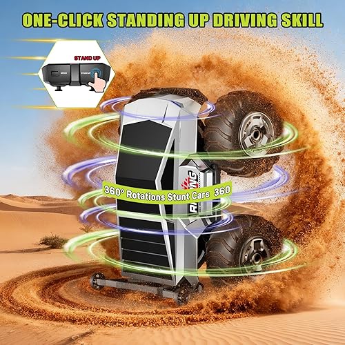 Miniatura 3 de Auto de control remoto 116 Plus, 4WD impermeable anfibio RC pickup, camión monstruo remoto de 2.4 GHz con rotación de 360, juguete de acrobacias