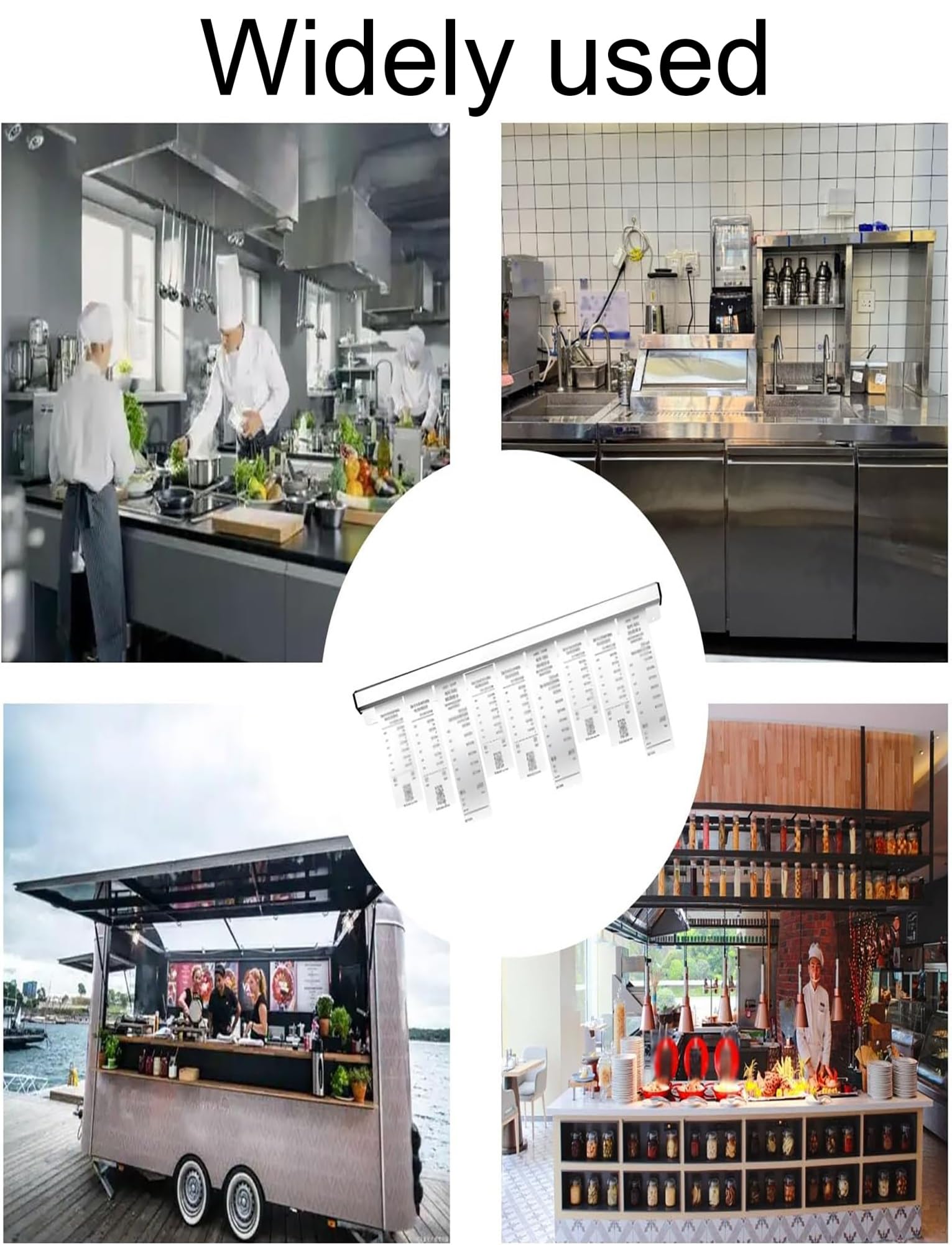 Rieles deslizantes for sujetar recibos y tickets, soporte metálico for restaurantes, cocinas, oficinas, organizadores de cheques, tiras for pedidos, facturas y uso comercial.(120cm)