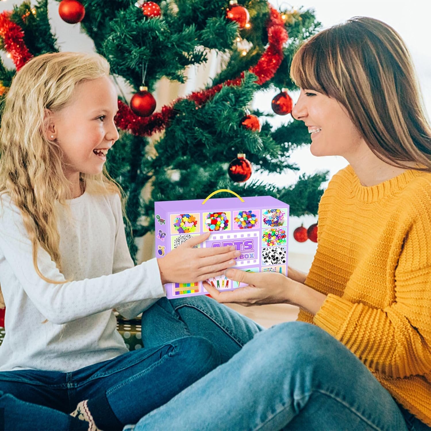 Arts and Crafts Supplies for Kids - 2000Pc Craft Kit with Pipe Cleaners DIY Craft Kit for Kids Art School Supply Materials Set All in Crafting Box Toys Gifts for Girls Boys Age 4 5 6 7 8 9 10 11 & 12 image 6 of 7 B0DXSQR5FN