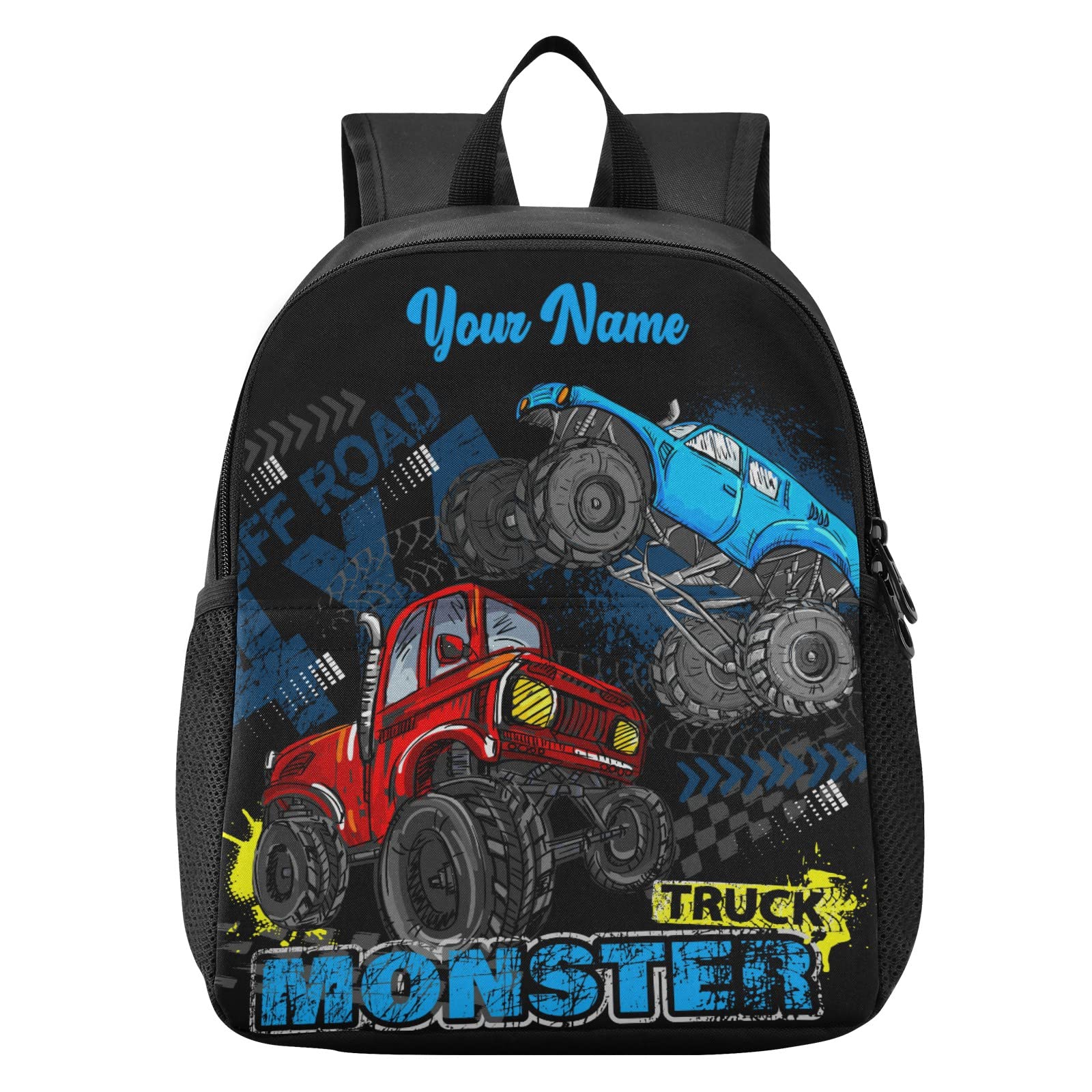 Personalized Monster Truck Kids Backpacks for Boys Preschool Backpack Light School Travel Backpacks with Name