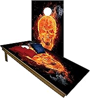 Vista 26 de BackYardGamesUSA Juego de tablas de cornhole de madera prémium hechas a mano – Serie Calavera – Hecho a mano en Estados Unidos, tamaño reglamentario